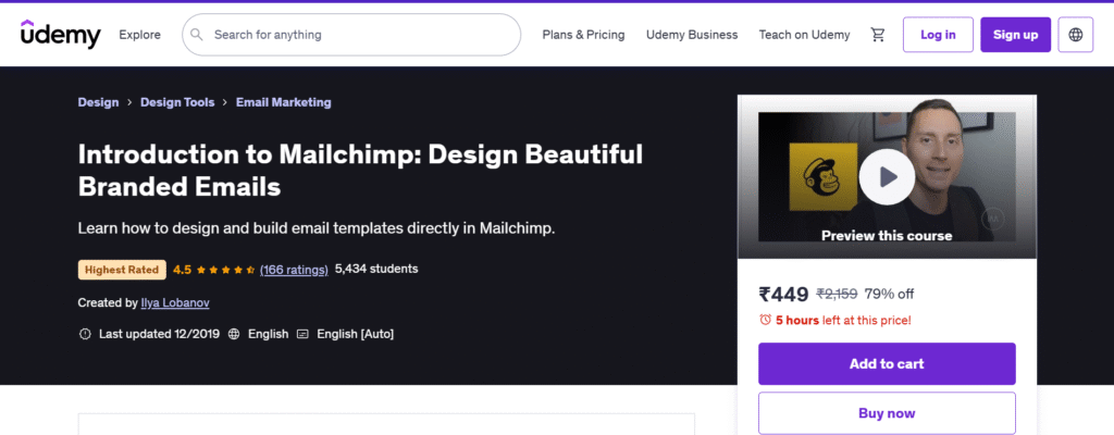 Udemy : introduction to mailchimp certificate