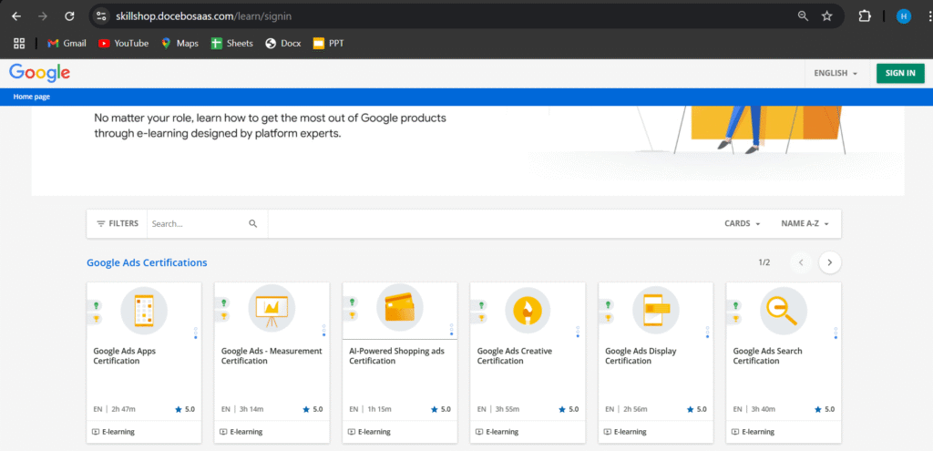 Google Ads Certification by Google Skillshop